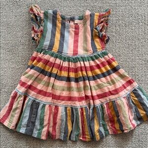 Pink Chicken Striped Dress 3Y